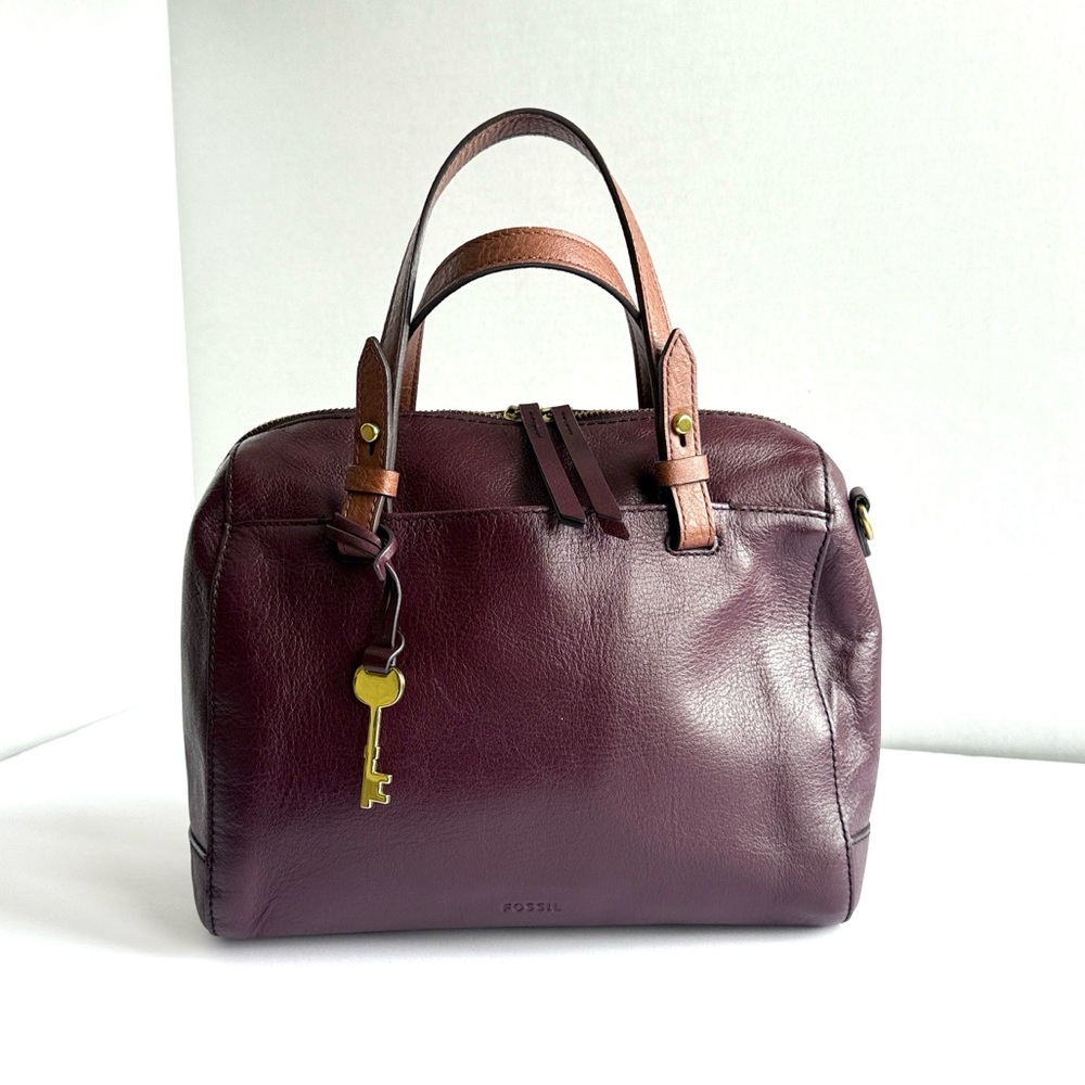 Fossil Rachel Red Oxblood Leather Small Satchel Handbag